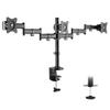 Mount-It! Triple Monitor Mount 3 Screen Desk Stand for LCD Computer Monitors for 19 20 22 23 24 27 Inch Monitors VESA 75 and 100 Compatible Full Motion, 54 lbs Capacity (MI-1753),Black view 2