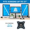 Mount-It! Triple Monitor Mount 3 Screen Desk Stand for LCD Computer Monitors for 19 20 22 23 24 27 Inch Monitors VESA 75 and 100 Compatible Full Motion, 54 lbs Capacity (MI-1753),Black view 3