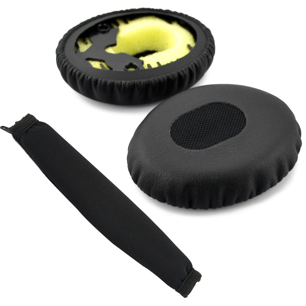 Geekria Replacement Earpad and Headband Cover Set Compatible with Bose QC3 ON-Ear Headphone, Repair Parts (Black)