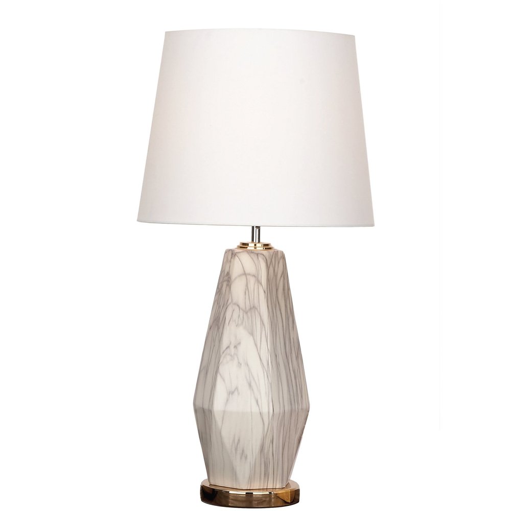 Urban Designs 7722706 Claudia Glazed Ceramic Diamond Shape Table Lamp Ivory