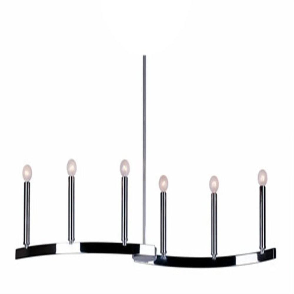 Forte 1926811 Six Light Island Pendant, Chrome