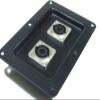 One Black Metal Speaker Jack Plate w/ 2 Genuine Neutrik SpeakOn NL8MPRXX Connector view 2