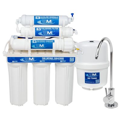 Applied Membranes Inc. 6-Stage Alkaline Under-Sink Reverse Osmosis Water Filter System, 50 Gallons per Day
