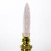Rose Quartz Leaf Lamp Finial with Polished Brass Base 3"h view 3