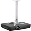 Mount-IT! Projector Ceiling Mount [30 lbs Capacity] Universal Bracket | 360 Full Motion with Tilt and Swivel Rotate | Adjustable Pole Height from 21-34.5 Inches, Extendable Arms (White | Long) view 1