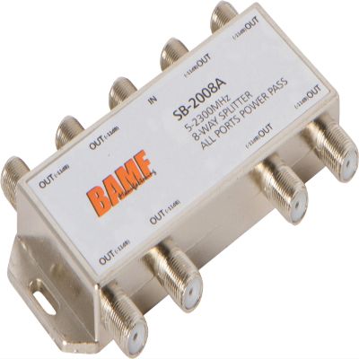BAMF 8 Way Coaxial Cable Splitter, Bi-Directional Coax MoCA 5-2300MHz, RG6 Compatible, Nickel Plated Cable Splitter Internet and TV Splitter, Satellite, Amplifier, Antenna, Analog/Digital Connections