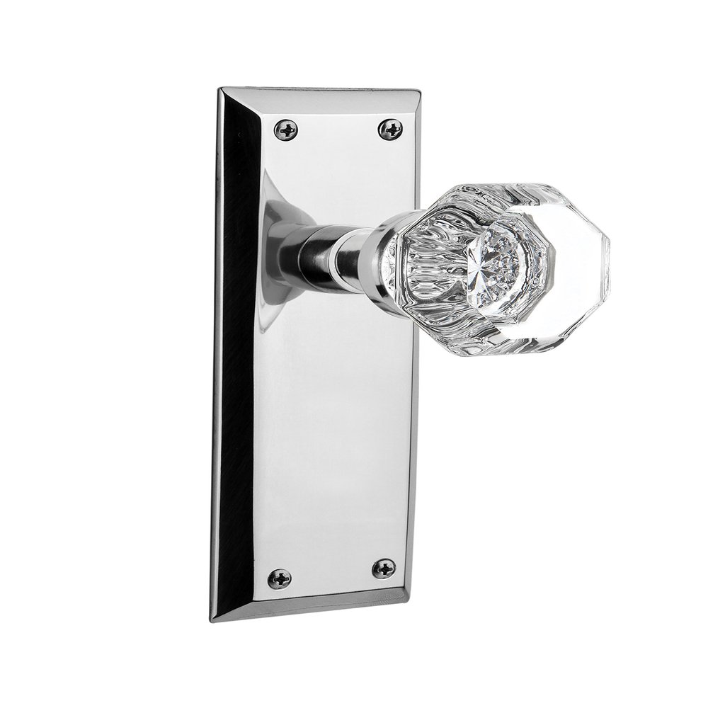 Nostalgic Warehouse New York & Waldorf Crystal Door Knob with Plate