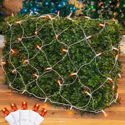 Novelty Lights 4x6 Net Lights, 100 Amber LEDs, 5mm Wide Angle Bulbs