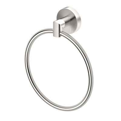 Gatco 4642 Glam Towel Ring, Satin Nickel / Wall Mounted 6.5" Towel Ring for Bathroom