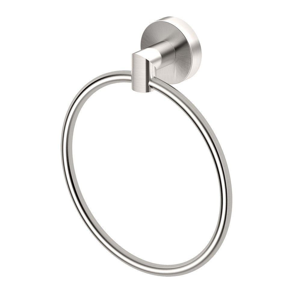 Gatco 4642 Glam Towel Ring, Satin Nickel / Wall Mounted 6.5" Towel Ring for Bathroom