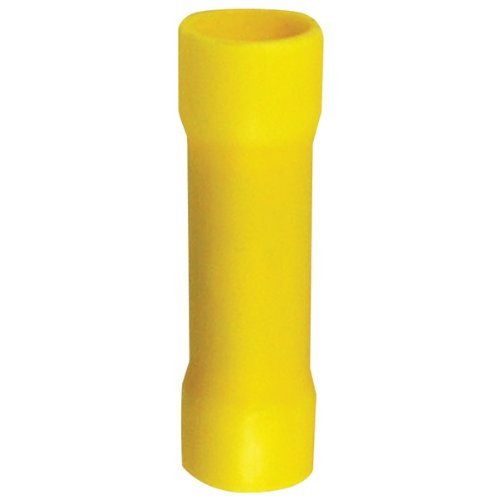 INSTALL BAY YVBC4 Vinyl Butt Connectors (Yellow, 4 Gauge, 25 pk)