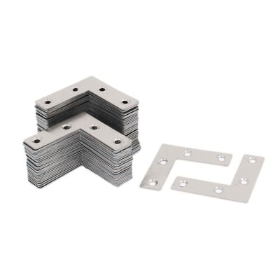 uxcell Stainless Steel L Shape Corner Brace Flat Mending Plate 50x50x1mm