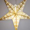 PaperLanternStore.com 24 Inch Gold Wave Glitter Paper Star Lantern, Hanging view 2
