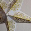PaperLanternStore.com 24 Inch Gold Wave Glitter Paper Star Lantern, Hanging view 3
