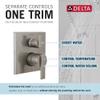 DELTA FAUCET T24867-SS, Stainless Ara Angular Modern Monitor 14 Series Valve Trim with 3-Setting Integrated Diverter view 3