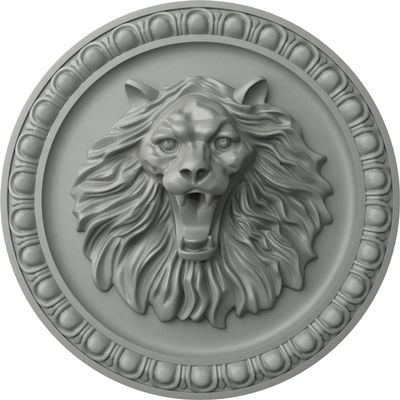 Ekena Millwork ROS14X14LI Lion Rosette, 13 3/4"OD x 3 5/8"P, Primed