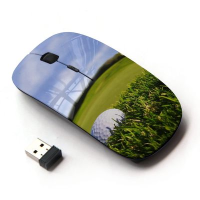 Graphic4You Golf Ball Golf Course Ergonomic Wireless Mouse with Nano Receiver