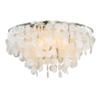 VAXCEL Elsa 24-in W Satin Nickel Capiz Shell Coastal Flush Mount Ceiling Light Fixture view 1