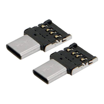 GOLDEN BLUE Ultra Mini Type C USB C to USB 2.0 OTG Adapter for Cell Phone Tablet amp USB Cable amp Flash Disk - 2PCS