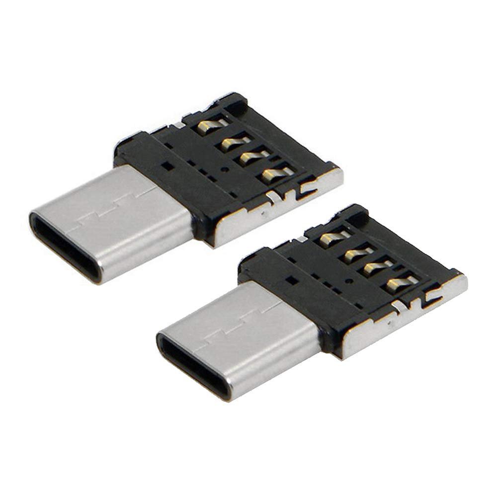 GOLDEN BLUE Ultra Mini Type C USB C to USB 2.0 OTG Adapter for Cell Phone Tablet amp USB Cable amp Flash Disk - 2PCS