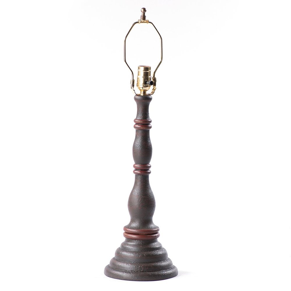 Irvin's Tinware Davenport Lamp Base in Espresso with Salem Brick