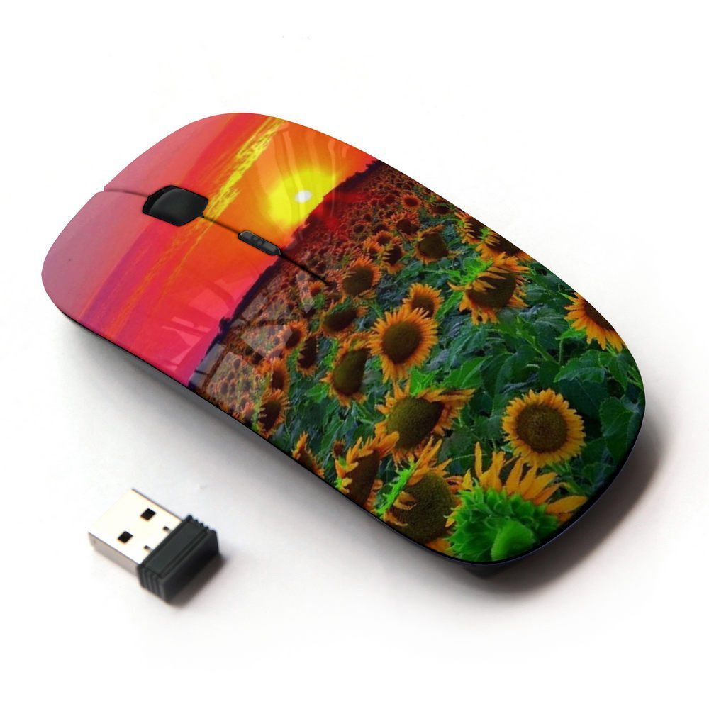Graphic4You Yellow Sunflower Ergonomic Wireless Mouse with Nano Receiver