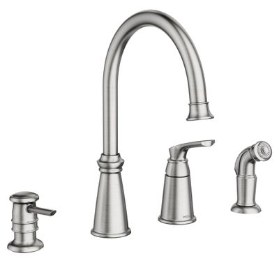 Moen Whitmore Spot Resist Stainless One-Handle High Arc Kitchen Faucet, 87044SRS