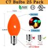 Couah Christmas Light Bulbs C7 Multi-Color Replacement Bulbs25 Pack C7 Ceramic Outdoor String Light Replacement Bulbs, C7/E12 Candelabra Base, 5 Watt view 2