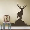 MairGwall Buck Wall Decal Animal Wall Sticker Vinyl Deer Wall Decal Wildlife Hunting Decor Men's Room Art Decoration Medium,Black) view 2