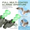 Hooway 7x50 Waterproof Floating Marine Binocular w/Internal Rangefinder & Compass for Navigation,Boating,Bird Watching and More(Army Green view 4
