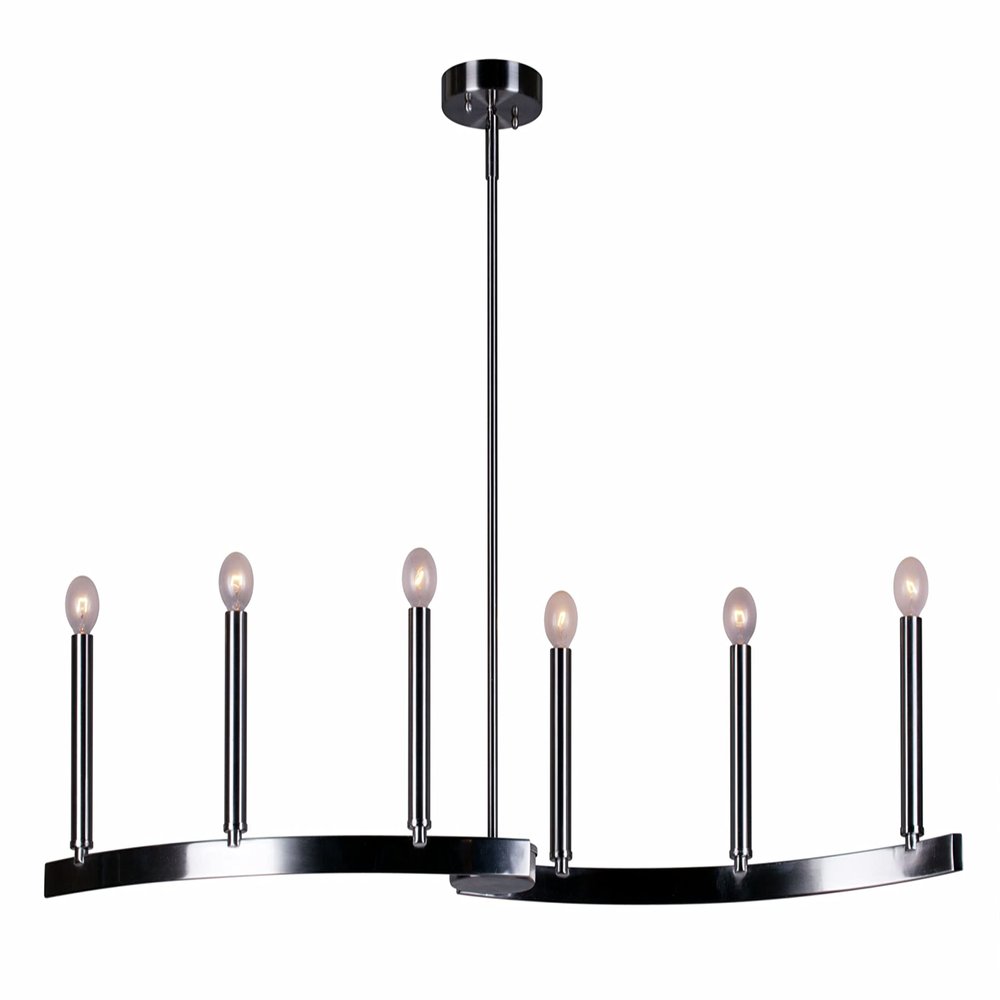 Forte 7175-06-55 Six Light Island Pendant, Brushed Nickel