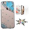 STENES Bling Case Compatible with iPhone 7 Plus/iPhone 8 Plus - Stylish - 3D Handmade [Sparkle Series] Butterfly Fairy Design Cover with Screen Protector [2 Pack] - Blue view 1