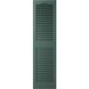 Builders Edge 12 in. W x 59 in. H, Custom Cathedral Top Center Mullion, Open Louver Shutters, Includes Matching Installation Spikes (Per Pair), 028 - Forest Green view 2