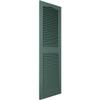 Builders Edge 12 in. W x 59 in. H, Custom Cathedral Top Center Mullion, Open Louver Shutters, Includes Matching Installation Spikes (Per Pair), 028 - Forest Green view 3