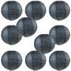 WYZworks - Round Paper Lanterns 10 Pack (Black, 14") - Hanging Paper Lanterns Lamp for Wedding, Birthday, Party, Halloween and Home Decorations with 8", 10", 12", 14", 16" option view 1