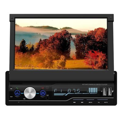 XISEDO 7 Inch Single Din Wince in-Dash Retractable Car Stereo 1024x600 Capacitive Touch Screen Head Unit MP3/MP4/MP5 Player Support AUX/Bluetooth/SWC (with Rear-View Camera)