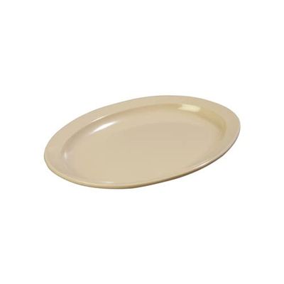 Carlisle Kingline Platter, 13-1/2" x 9-3/4", oval, narrow rim, scratch, stain and chip resistant, reinforced at stress points, dishwasher, melamine, gloss finish, tan, NSF, KL12625, Case of 12