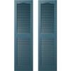 Builders Edge 12 in. W x 68 in. H Builders Edge, Custom Cathedral Top Center Mullion, Open Louver Shutters, Includes Matching Installation Spikes (Per Pair), 166 - Midnight Blue view 1