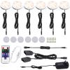 AIBOO 12V LED Under Cabinet Lights Kit 6 Pack Black Cord Aluminum Puck Lights for Kitchen Counter Closet Lighting with Wireless Dimmable RF Remote Control 6 Lights 12W (2700K Warm White) view 1