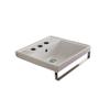 Scarabeo 3001-TB-Three Hole ML Square Wall Mounted Ceramic Sink with Polished Chrome Towel Bar, White view 1