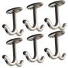 RFORPLY Zinc Alloy Double Prong Ceiling Hook Towel/Robe Clothes Hook for Closet Top Bathroom Kitchen Cabinet Garage (Pack of 6) view 1