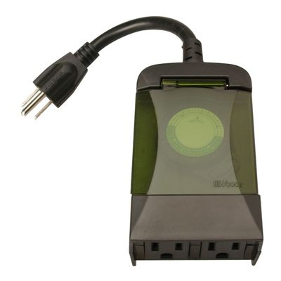 Woods 24-Hour Mechanical Timer, 2 Outlet, Black