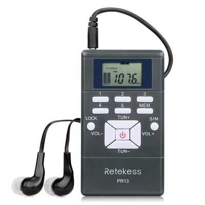Retekess PR13 Portable FM Radio, Pocket FM Receiver, Pack of 1