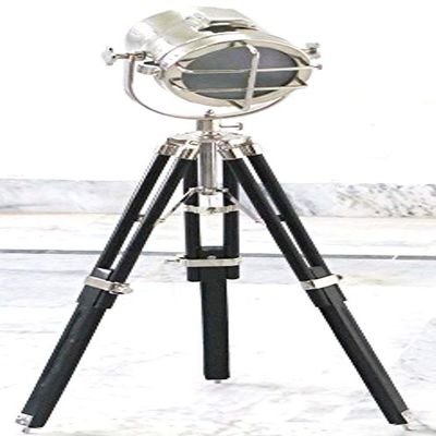 THOR INSTRUMENTS Nautical Chrome Searchlight W Tripod Stand Spot Light Studio Search Light Designer Table Lamp Rustic Vintage Home Decor Gifts