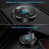 LIHAN 2 USB Car Charger,12V/24V Voltage Meter, Black view 3