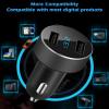 LIHAN 2 USB Car Charger,12V/24V Voltage Meter, Black view 4