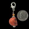 Charm, Zipper Pull Charm,Genuine Gemstone Skull with Austrian Crystal + GIFT BAG view 2