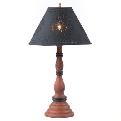 Irvin's Tinware Davenport Lamp in Hartford Pumpkin with Shade