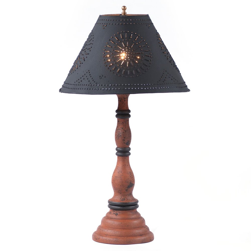 Irvin's Tinware Davenport Lamp in Hartford Pumpkin with Shade