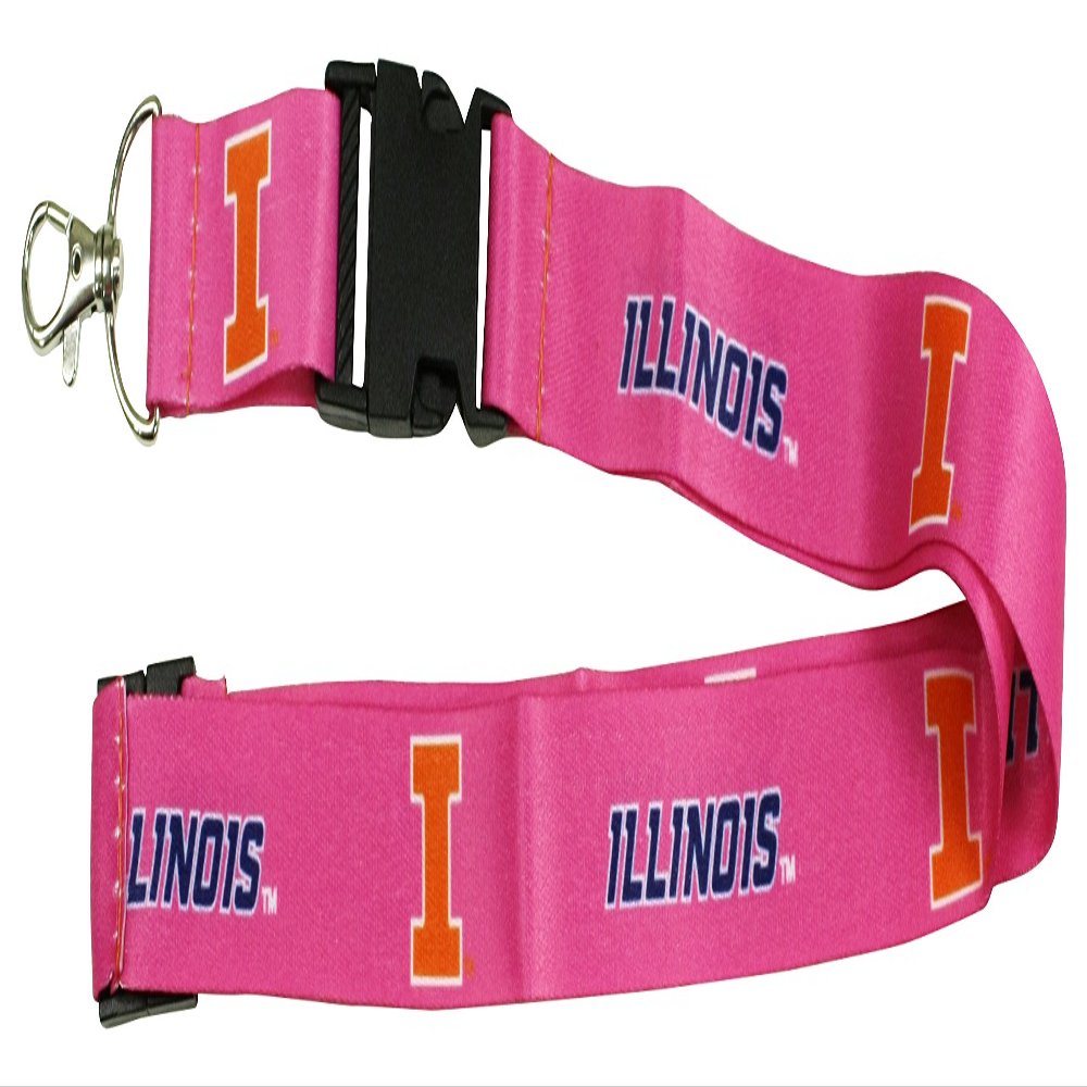 R and R Imports Illinois Fighting Illini Pink Lanyard Officially Licensed Collegiate Product